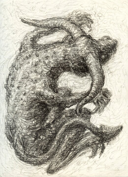Minotaur Graphite Drawing