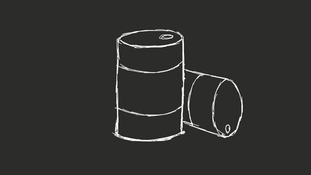 Two barrels without logo. Hand-draw animation with alpha channel.