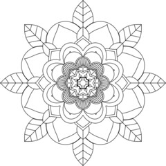 Easy Mandala coloring book simple and basic for beginners, seniors and children. Set of Mehndi flower pattern for Henna drawing and tattoo. Decoration in ethnic oriental, Indian style.