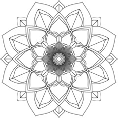 Easy Mandala coloring book simple and basic for beginners, seniors and children. Set of Mehndi flower pattern for Henna drawing and tattoo. Decoration in ethnic oriental, Indian style.