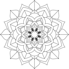 Easy Mandala coloring book simple and basic for beginners, seniors and children. Set of Mehndi flower pattern for Henna drawing and tattoo. Decoration in ethnic oriental, Indian style.