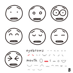 Fototapeta premium hand-drawn facial expression icon_04_b