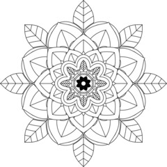 Easy Mandala coloring book simple and basic for beginners, seniors and children. Set of Mehndi flower pattern for Henna drawing and tattoo. Decoration in ethnic oriental, Indian style.