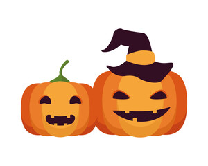 halloween pumpkins faces lanterns icons