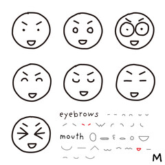 Fototapeta premium hand-drawn facial expression icon_05_m
