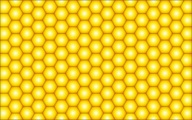 Hintergrund mit Waben Muster in Honig gelb,
Vektor Illustration,
