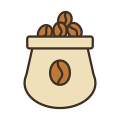 coffee product packing sack fill style icon
