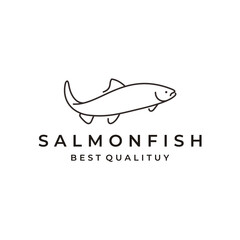 Line Art Salmon Logo design inspiration vector