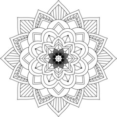 Easy Mandala coloring book simple and basic for beginners, seniors and children. Set of Mehndi flower pattern for Henna drawing and tattoo. Decoration in ethnic oriental, Indian style.