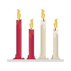 candles fire flames isolated icons
