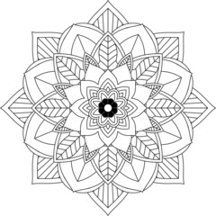 Easy Mandala coloring book simple and basic for beginners, seniors and children. Set of Mehndi flower pattern for Henna drawing and tattoo. Decoration in ethnic oriental, Indian style.