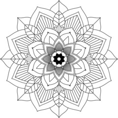 Easy Mandala coloring book simple and basic for beginners, seniors and children. Set of Mehndi flower pattern for Henna drawing and tattoo. Decoration in ethnic oriental, Indian style.