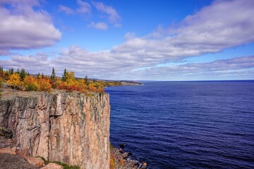 Palisade Head with blue sky and clouds