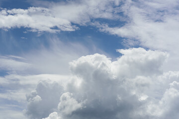 Obraz premium Blue sky with white clouds in the day, Nature background