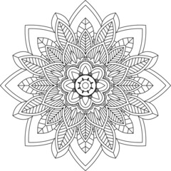 Easy Mandala coloring book simple and basic for beginners, seniors and children. Set of Mehndi flower pattern for Henna drawing and tattoo. Decoration in ethnic oriental, Indian style.