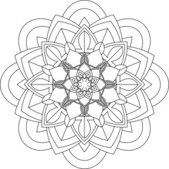 Easy Mandala coloring book simple and basic for beginners, seniors and children. Set of Mehndi flower pattern for Henna drawing and tattoo. Decoration in ethnic oriental, Indian style.