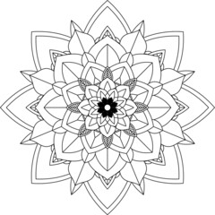 Easy Mandala coloring book simple and basic for beginners, seniors and children. Set of Mehndi flower pattern for Henna drawing and tattoo. Decoration in ethnic oriental, Indian style.