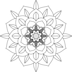 Easy Mandala coloring book simple and basic for beginners, seniors and children. Set of Mehndi flower pattern for Henna drawing and tattoo. Decoration in ethnic oriental, Indian style.