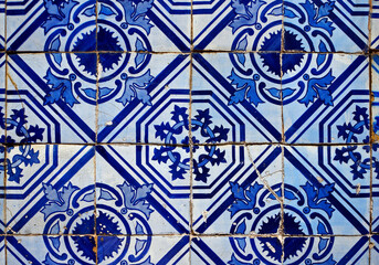 Ancient tiles pattern in Ouro Preto, Brazil 