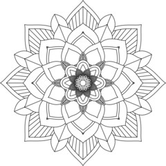 Easy Mandala coloring book simple and basic for beginners, seniors and children. Set of Mehndi flower pattern for Henna drawing and tattoo. Decoration in ethnic oriental, Indian style.