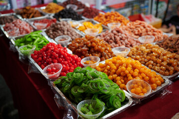 Colorful candied fruit