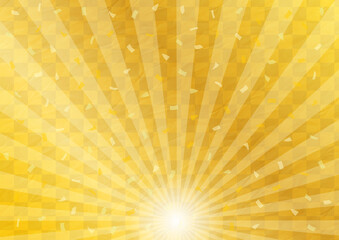 Fototapeta premium 金色 千松模様 日の出 豪華 正月 背景 壁紙
