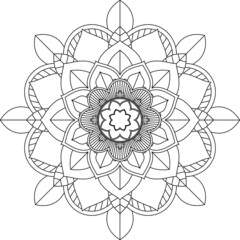 Easy Mandala coloring book simple and basic for beginners, seniors and children. Set of Mehndi flower pattern for Henna drawing and tattoo. Decoration in ethnic oriental, Indian style.