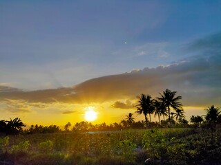 sunset view in the afternoon