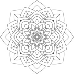 Easy Mandala coloring book simple and basic for beginners, seniors and children. Set of Mehndi flower pattern for Henna drawing and tattoo. Decoration in ethnic oriental, Indian style.