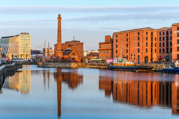Architectural scenery of Albert Port in Liverpool, UK