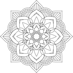 Easy Mandala coloring book simple and basic for beginners, seniors and children. Set of Mehndi flower pattern for Henna drawing and tattoo. Decoration in ethnic oriental, Indian style.