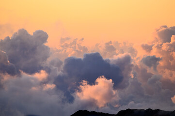 Fototapeta premium Clouds seen from the Haleakala National Park. Maui, Hawaii.