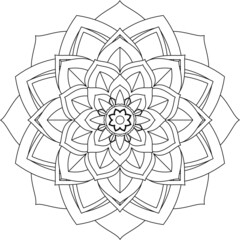 Easy Mandala coloring book simple and basic for beginners, seniors and children. Set of Mehndi flower pattern for Henna drawing and tattoo. Decoration in ethnic oriental, Indian style.