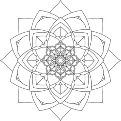 Easy Mandala coloring book simple and basic for beginners, seniors and children. Set of Mehndi flower pattern for Henna drawing and tattoo. Decoration in ethnic oriental, Indian style.