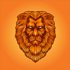 Lion Head Logo esport mascot Vector Illustrations for your work merchandise clothing line, stickers and poster, greeting cards advertising business company or brands