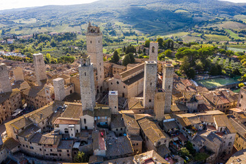 Fototapeta na wymiar Aerial view of San Gimignano. Tuscany, Italy.