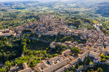 Fototapeta na wymiar Aerial view of San Gimignano. Tuscany, Italy.