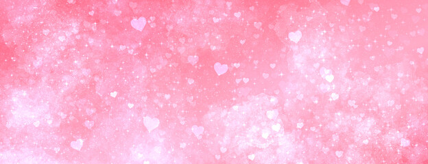 romantic cute pink airy light light background with many hearts. Universal background for valentines, cards, banners