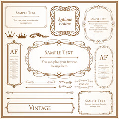 クリスマスのフレームセット、リースのデザイン、オーナメントや装飾デザイン