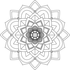 Easy Mandala coloring book simple and basic for beginners, seniors and children. Set of Mehndi flower pattern for Henna drawing and tattoo. Decoration in ethnic oriental, Indian style.