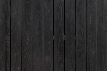 Black painted wooden fence texture and seamless background