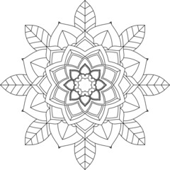 Easy Mandala coloring book simple and basic for beginners, seniors and children. Set of Mehndi flower pattern for Henna drawing and tattoo. Decoration in ethnic oriental, Indian style.