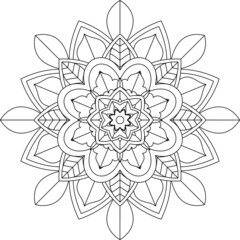 Easy Mandala coloring book simple and basic for beginners, seniors and children. Set of Mehndi flower pattern for Henna drawing and tattoo. Decoration in ethnic oriental, Indian style.