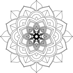 Easy Mandala coloring book simple and basic for beginners, seniors and children. Set of Mehndi flower pattern for Henna drawing and tattoo. Decoration in ethnic oriental, Indian style.