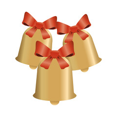 golden bells and bows decoration icons