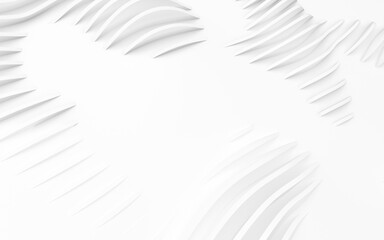 Abstract Curved Shapes. White Circular Background.