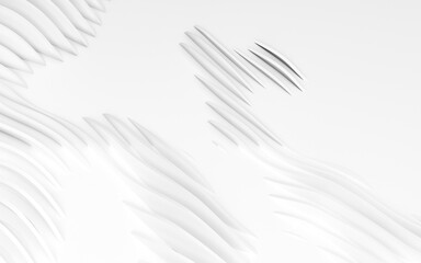 Abstract Curved Shapes. White Circular Background.