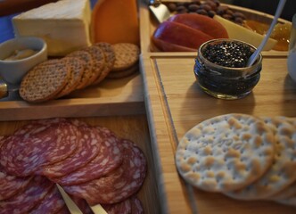 Charcuterie board with caviar