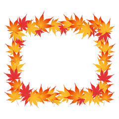 紅葉　もみじ　フレーム　イラスト　秋