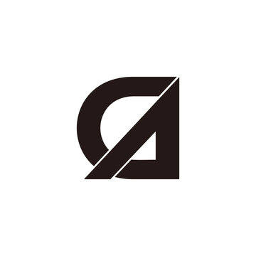 abstract letter ca arrow geometric simple logo vector